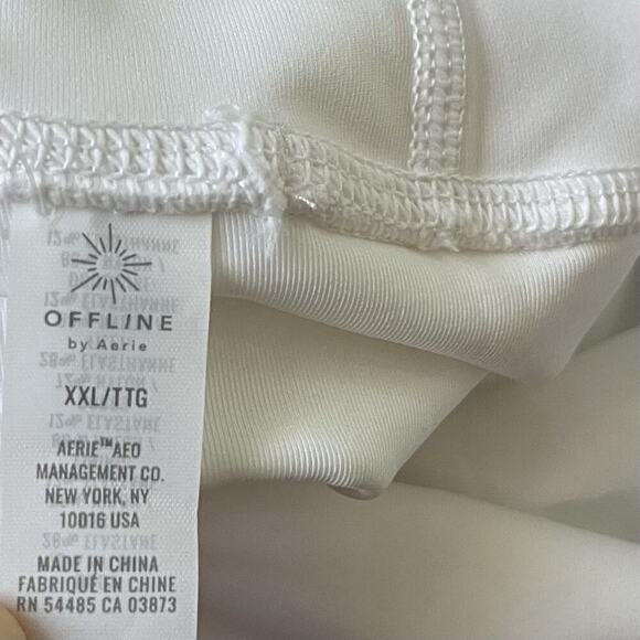 Aerie Offline Goals Athletic 7/8 Leggings Size XXL White Gym Athleisure Workout - Picture 5 of 6